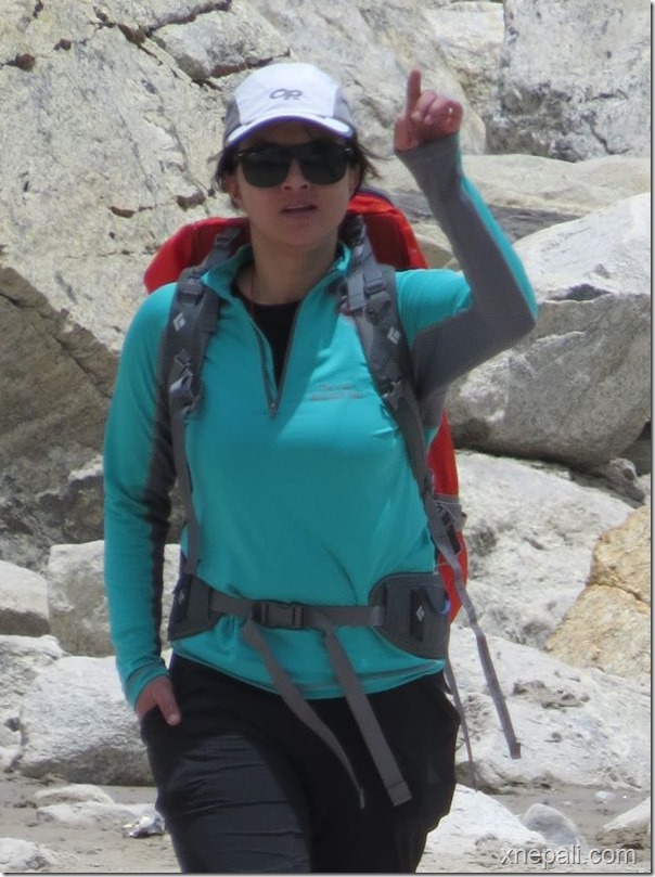 Nisha Adhikari walking in Everest Basecamp (1)