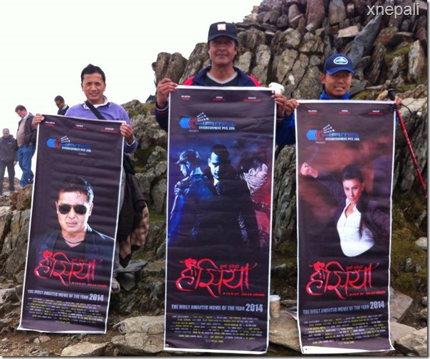 rajesh hamal climbed mountain with hasiya poster