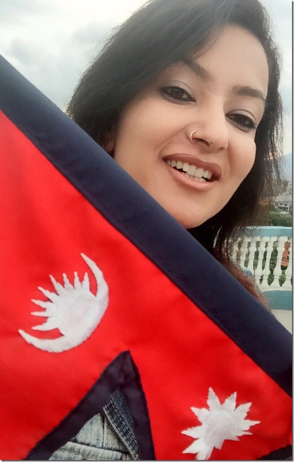 jharana thapa with nepal flag1