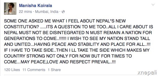 manisha koirla on constitution of nepal