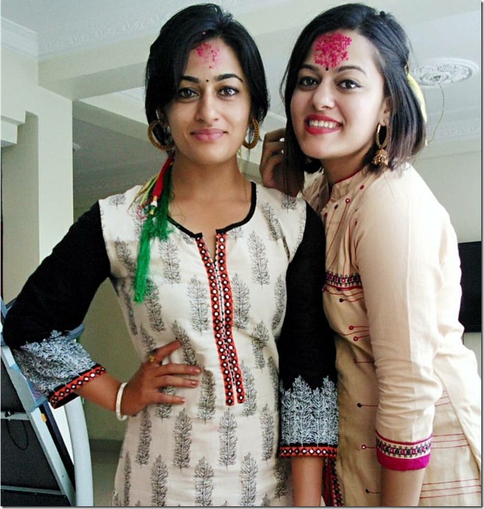 surakshya pant and her sister Dashain 2016