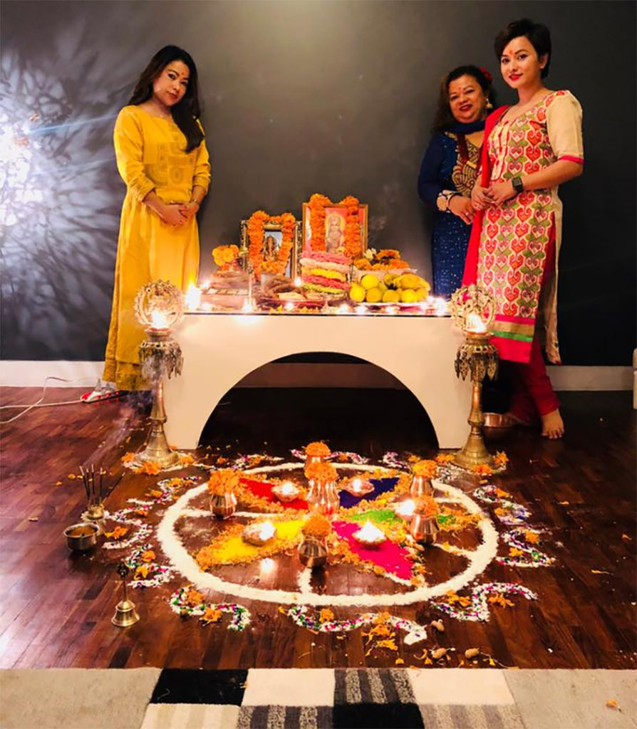 2018 Laxmi Puja Rangoli And Laxmi Worship Of Nepali Actresses Diwali Celebration Nepali